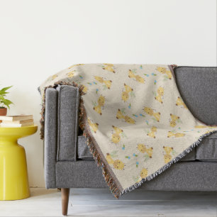 Couverture Petite petite girafe florale brun clair