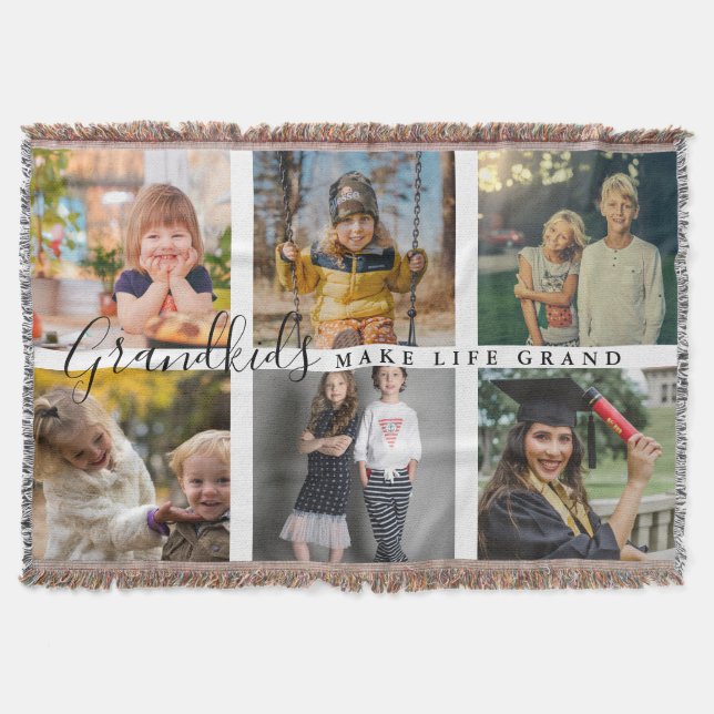 Couverture Petits-Enfants Font Vie Grand 6 Cadeau Photo Pour  (Devant)
