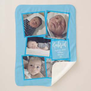 Couverture photo bébé avec nom et texte personnali