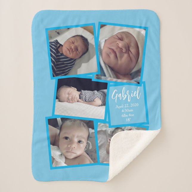 Couverture photo bébé avec nom et texte personnali (Devant)