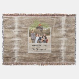 Couverture Photo de famille rustique de Noël de branche en