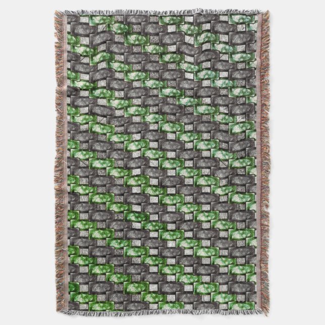 Couverture Pièces rectangulaires sculptées et colorées, vert  (devant Vertical)