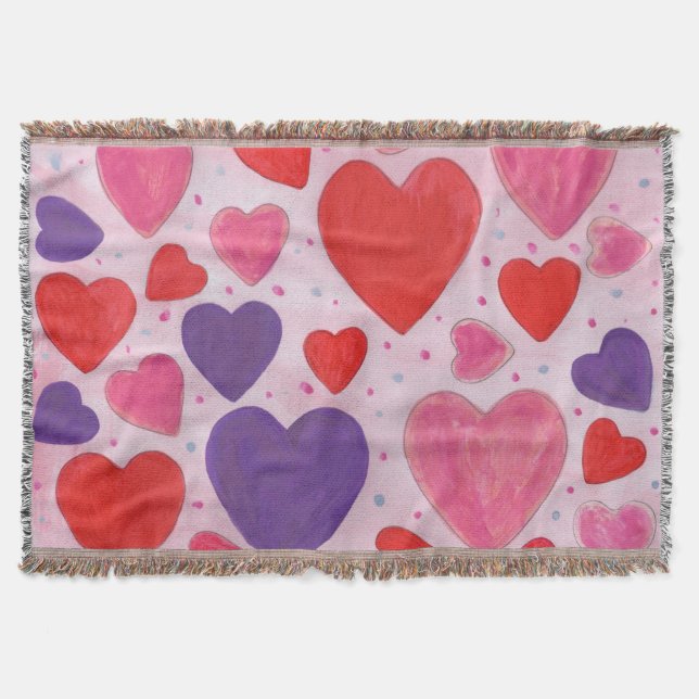 Couverture Pink violet et Red Valentine's Day Hearts (Devant)