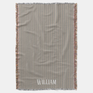 Couverture Pinstripes beiges personnalisées