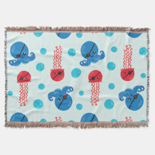 Couverture Pirate Octopus, Pirate Jellyfish, Sea Animaux