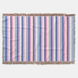 Couverture Plage Côte Ligne d'été Motif rose bleu