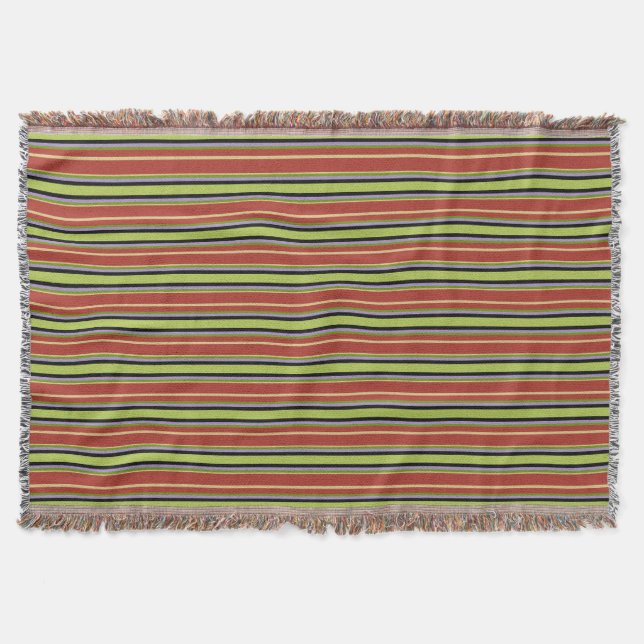 Couverture Plaid à rayures avec motif texturé (Devant)