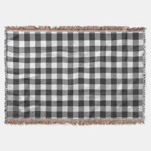 Couverture Plaid Checkered noir et blanc