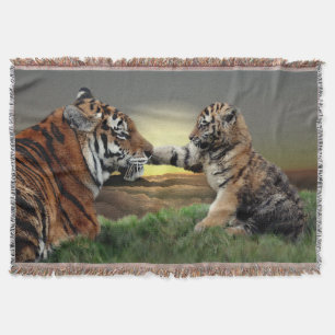 Couverture Plaid de jet numérique Édition Tigre & Cub