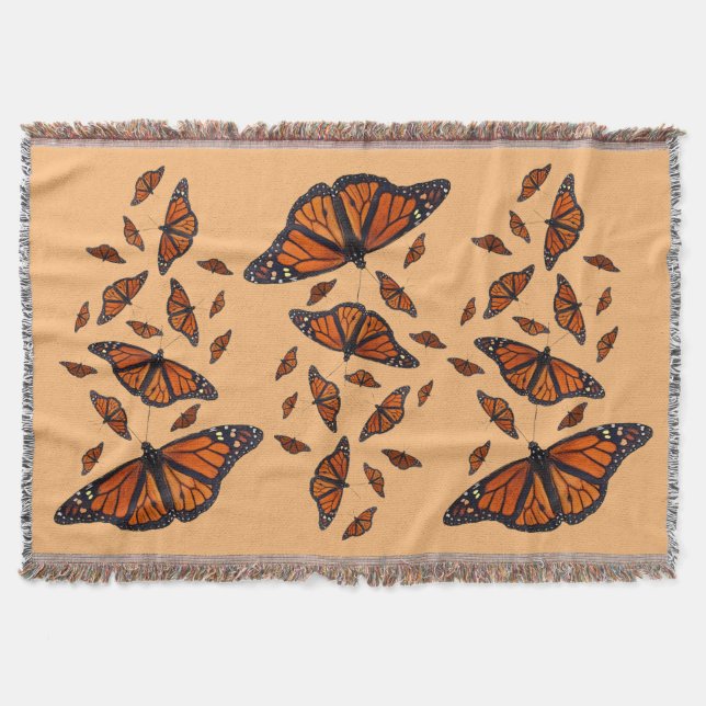 Couverture Plaid Monarque Papillon (Orange) (Devant)