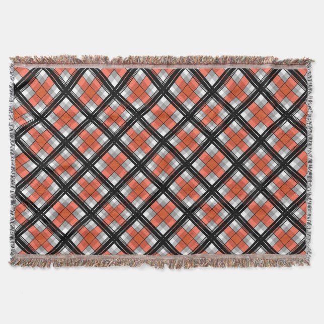 Couverture Plaid noir et orange (Devant)