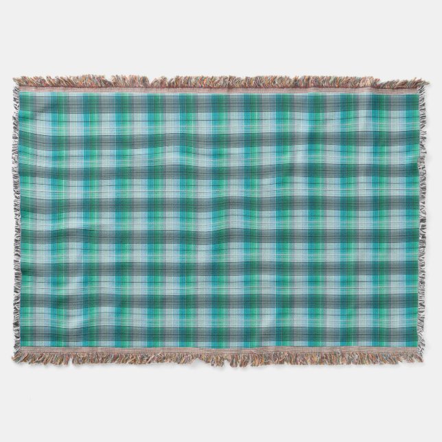 Couverture Plaid. Plaid gris bleu. (Devant)