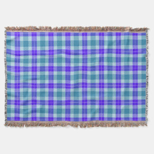 Couverture Plaid Tartan violet et vert