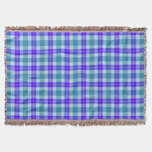 Couverture Plaid Tartan violet et vert (Devant)