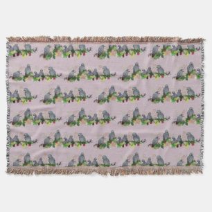 Couverture Plaids de fête pour perroquet gris africain (rose)