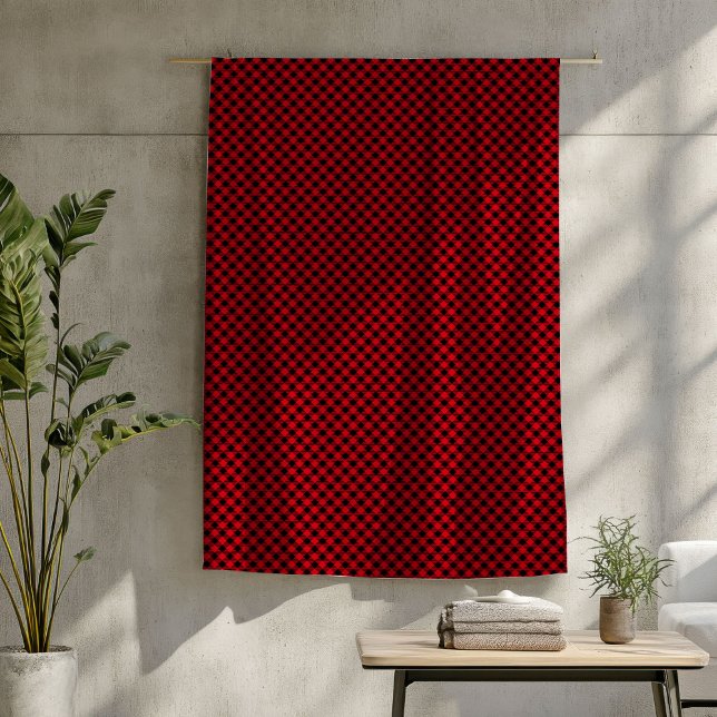 Couverture plaquée Buffalo classique tons rouge et (Classic Buffalo Plaid Blanket Red and Black Tones)