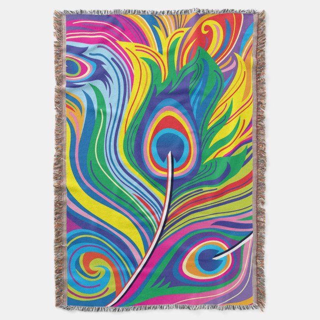 Couverture Plumes de paon Art Abstrait (devant Vertical)
