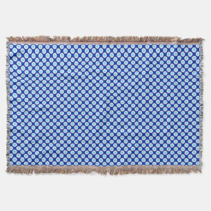 Couverture Points tournés rétros, bleu cobalt et blanc