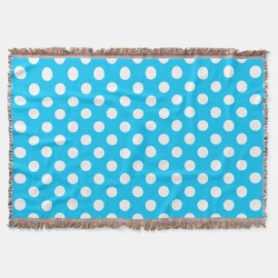 Couverture Pois blancs sur bleu électrique