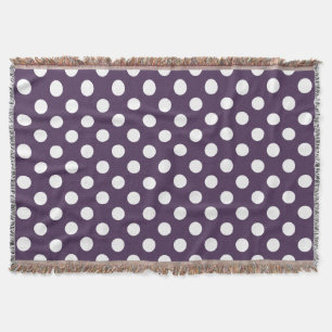 Couverture Pois blancs sur prune violette