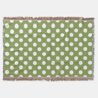 Pois blancs sur vert olive