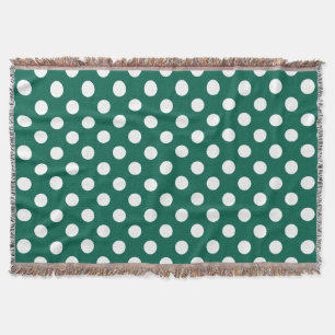 Couverture Pois blancs sur vert sauge