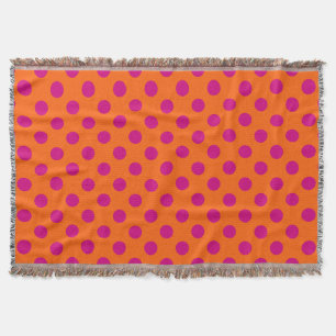 Couverture Pois Fuchsia orange
