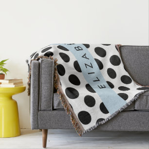 Couverture Pois noirs et blancs, pointillés, Votre nom