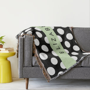 Couverture Pois noirs et blancs, pointillés, Votre nom
