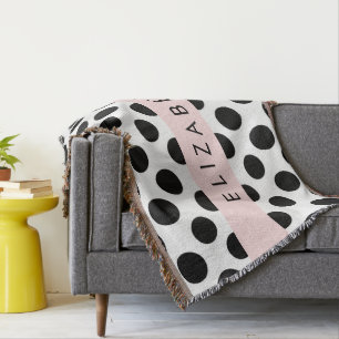 Couverture Pois noirs et blancs, pointillés, Votre nom