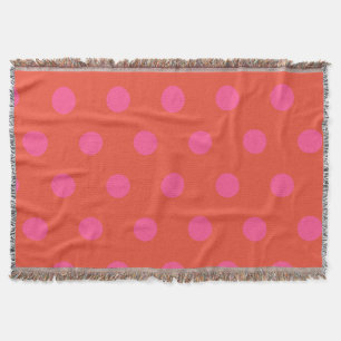 Couverture Pois rose et rouge orange monogrammé