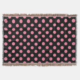 Couverture pois roses tourbillonnant sur arrière - plan noir