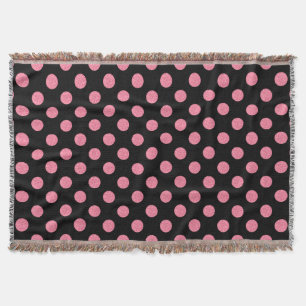 Couverture pois roses tourbillonnant sur arrière - plan noir