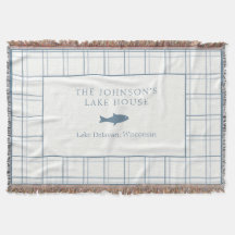 Poisson Bleu de la Maison de Lac Plaid Classable