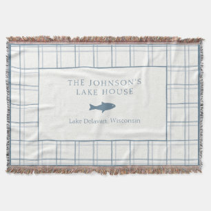 Couverture Poisson Bleu de la Maison de Lac Plaid Classable