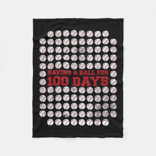Couverture Polaire 100 Jours De Baseball Scolaire 100E Jour D'École (Devant)