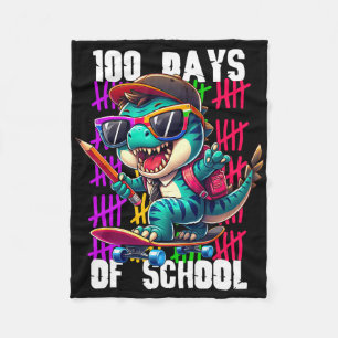 Couverture Polaire 100 Jours D'école Dinosaure Génial En Skateboard