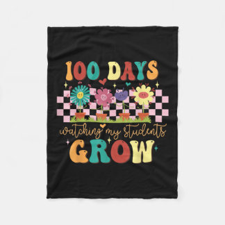 Couverture Polaire 100 jours Growing Boho Flowers Enseignant 100e jou