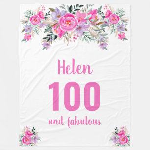 Couverture Polaire 100e anniversaire rose floral