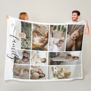 Couverture Polaire 10 Photo collage famille modèle personnalisé