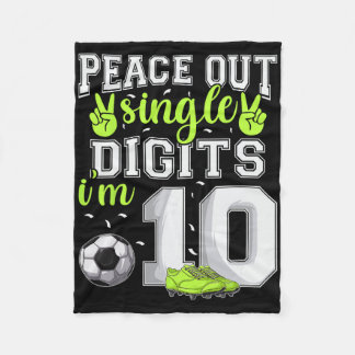 Couverture Polaire 10e anniversaire garçons football Peace Out chiffr