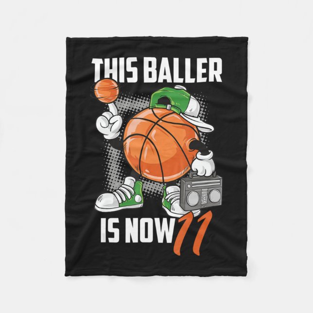 Couverture Polaire 11e Anniversaire Joueur de Basketball Funny 11 ans (Devant)