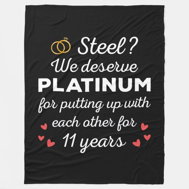 Couverture Polaire 11e anniversaire Mariage I - Steel Funny Couple (Devant)