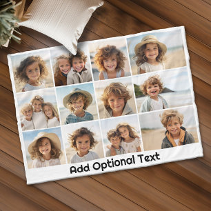 Couverture Polaire 12 Collage de grille photo - Blanc - Type de motif