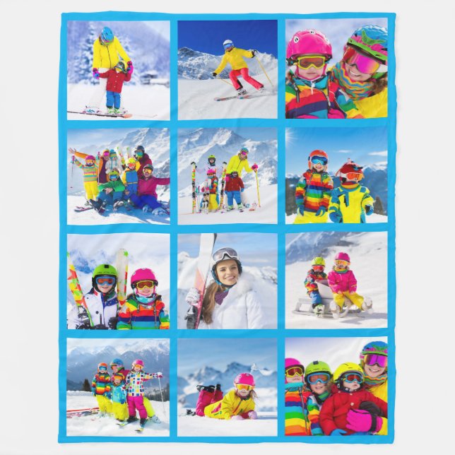Couverture Polaire 12 Collage de la grille photo Azure (Devant)