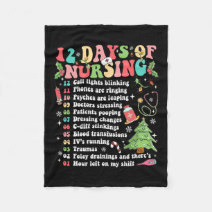 Couverture Polaire 12 Jour D'Infirmière Hôpital Noël Infirmière Noël
