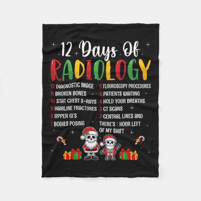 Couverture Polaire 12 Jours De Radiologie Xmas Rad Tech Christmas Rad (Devant)