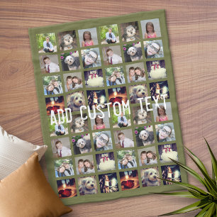 Couverture Polaire 12 Photo Instagram Collage avec Arrière - plan d'