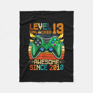 Couverture Polaire 13e anniversaire Gift Boys Niveau 13 déverrouillé 