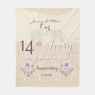 Couverture Polaire 14ème anniversaire de Mariage ivoirien Blanche pol